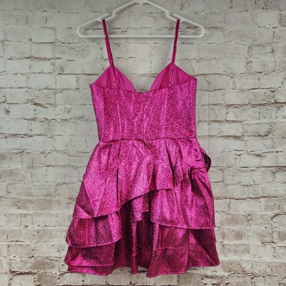 Katie May Elise Dress in Electric Pink & Mauve Size Small - Picture 7 of 14